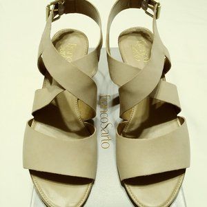 Womens Franco Sarto Wedge Leather Sandal 11.5M NIB